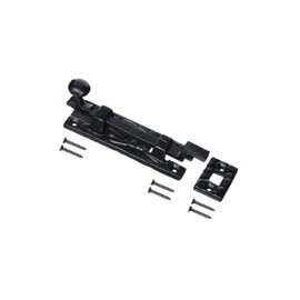 TERF® Traditional Antique Black Necked Tower Door Bolt Barrel Slide Lock Door Bolt Polished Brass 100mm [4''] Door Latch Catch with Screws Ideal Door Locks for Internal and External Doors - Pack of 1