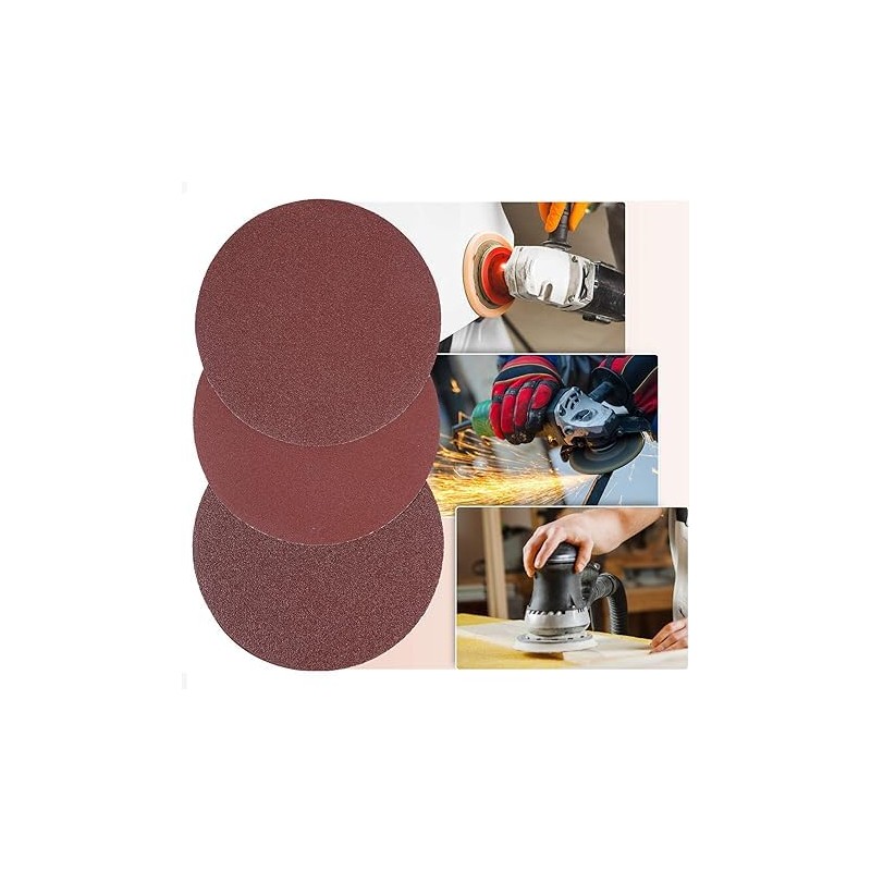 150mm Hook-and-Loop Sandpaper, 40Pcs 6 Inch Sanding Discs Pads 80