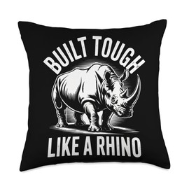 Rhino Build Tough Like A Rhino Animal Throw Pillow