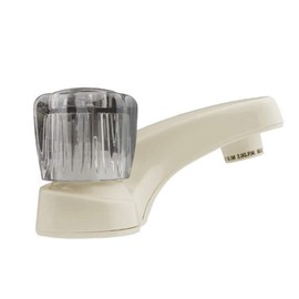 Dura Faucet DF-PL700S-BQ RV Bathroom Faucet with Smoked Acrylic Knobs (Bisque Parchment)