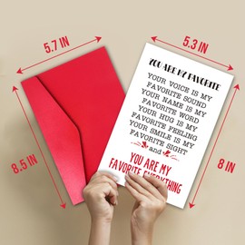 TQDaiker Romantic Poem Valentine’s Day Poem Cards,Sweet Anniversary Card for Husband Wife,Happy Valentines Day Cards for Him Her,Envelope Included.