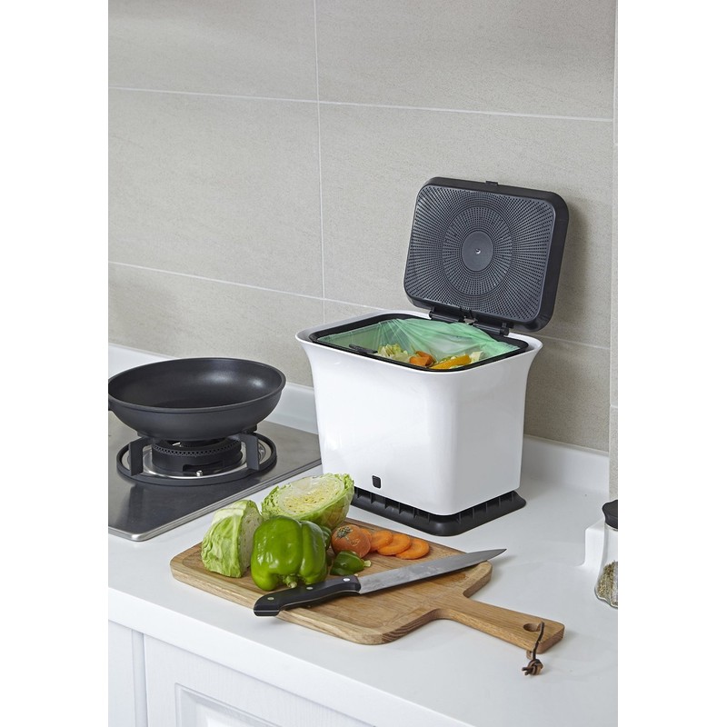Full Circle Fresh Air Odor-Free Kitchen Compost Bin, Black and
