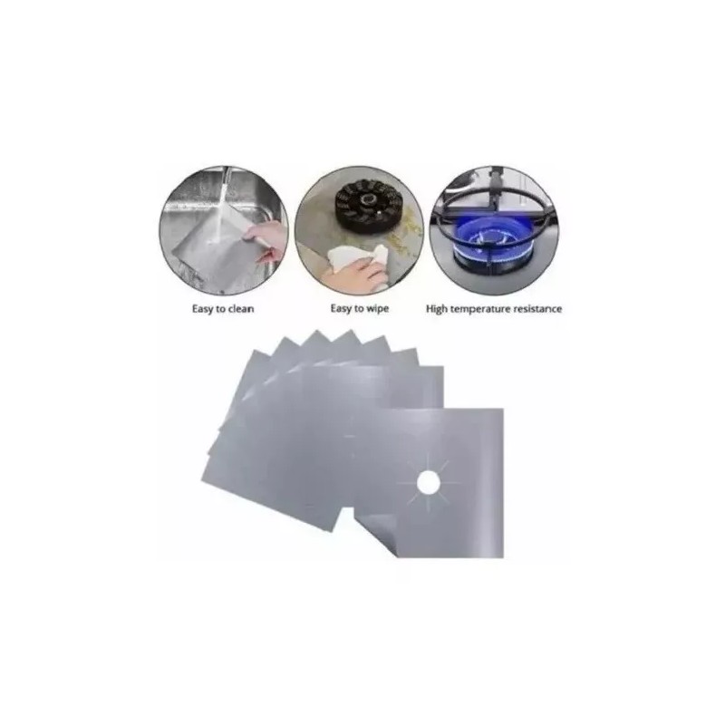 ML 4 Protectores Quemadores Estufa Lavables Teflon Reutilizable