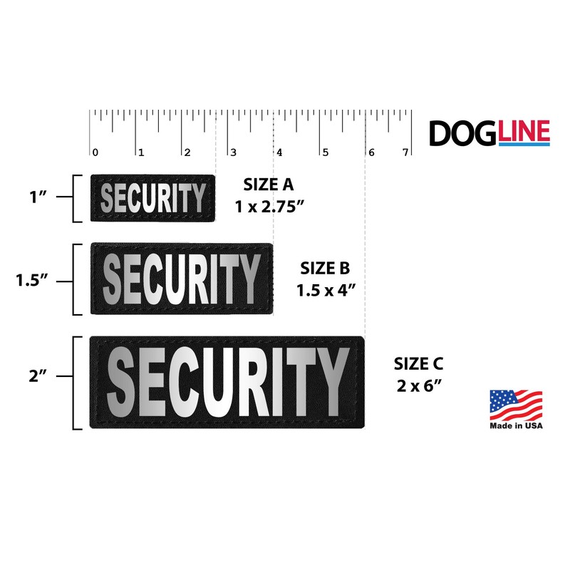 Dogline Security Vest Patches – Removable Security Patch 2-Pack with