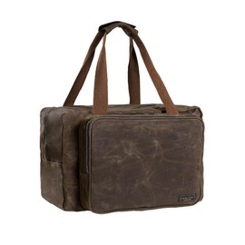 Canvas Tool Tote, Tool Storage Bag with 3 Pockets & Padded Handle (Grey), Heavy Duty 16oz Waxed Canvas Tote Organization Bag, Sturdy Hand Tool Bag for Gardening Set Wire Stripper Pliers