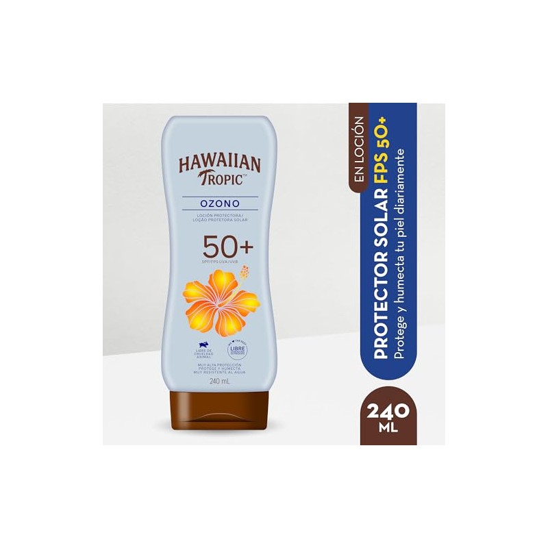 Hawaiian Tropic Ozono Protector Solar 50+ FPS Loción de 240