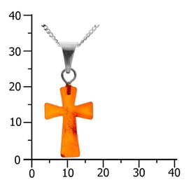 InCollections Q002409002570 Women's Pendant 925/000 Sterling Silver with Amber and Curb Chain Cross 45 cm