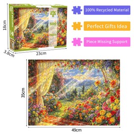 Petal Paradise 500 Piece Jigsaw Puzzles for Adults Sunlit Garden Jigsaws for Adults 500 Pieces Puzzle