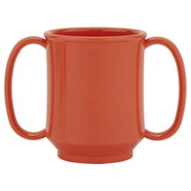 G.E.T. SN-103-RO Rio Orange 8 oz Two Handle Plastic Healthcare Mugs (Pack of 4)