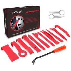 Phyles Car Trim Removal Tool Set, 14 Pieces, Automotive Repair, Universal Tools for Removing Car Door Trim and Panels, Red