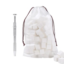 Taoluwin Soft Nail Sponges, 50 Pack Nail Art Sponges with Stainless Steel Grabbing Pen, 6-Sided for Ombre Manicure, Durable Non-Slip Design, Multi-Use Gradient Tools