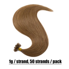 Bonding Extensions Real Hair Keratin U-Tip Hair Extensions 100% Human Hair 1 g/Strand 20 Inches / 50 cm 50 g #6 Medium Brown