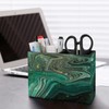 ModeXo Pen Holder for Desk, Green Marble Pencil Holder PU