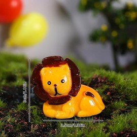 50PCS Mini Safari Jungle Animals Figurines Resin Lion Wild Animal Miniature Figurines Fairy Garden Accessories for Moss Landscape DIY Terrarium Home Decor (Lion)