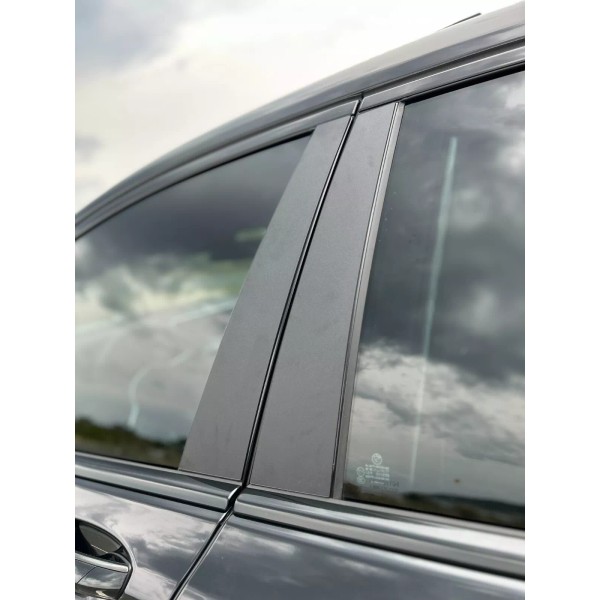 707MOTORING MATTE BLACK Pillar Posts Textured 2PCS Door Trim FOR