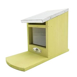 Dehner Natura Premium Squirrel Feeder for Squirrels Hanging, Approx. 12.5 x 18.5 x 25 cm, FSC Certified Pine Wood / Plexiglas, Light Green