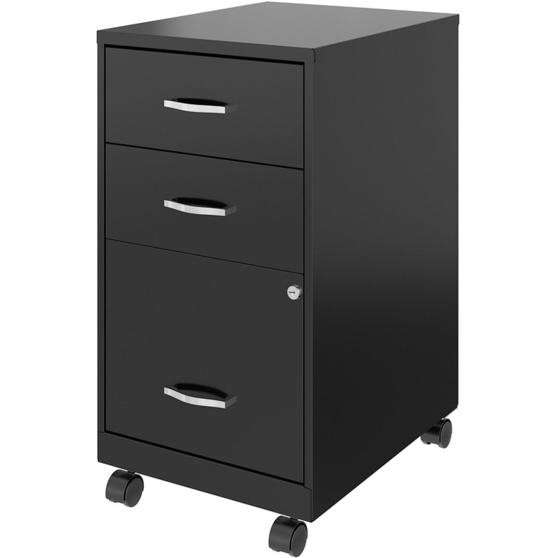 Lorell LYS SOHO 3-Drawer Organizer Cabinet, Black