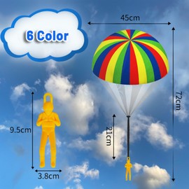 Parachute Toy Children, Pack of 10 Parachute Skater Outdoor Games, Throwing Game, Outdoor Flight Toy for Children and Adults, Airland Heroes, Garden Games, Children's Toy