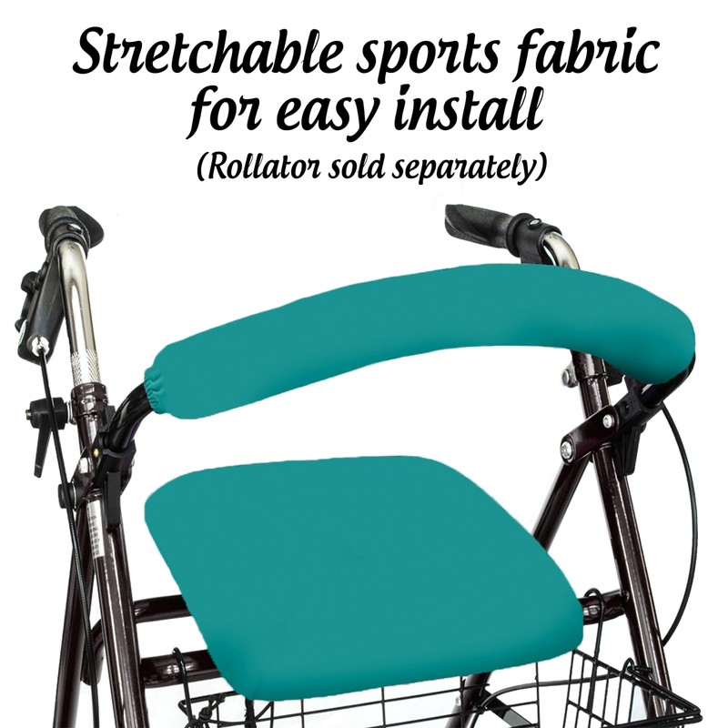 Top Glides Universal Rollator Walker Seat and Backrest Covers (Teal)
