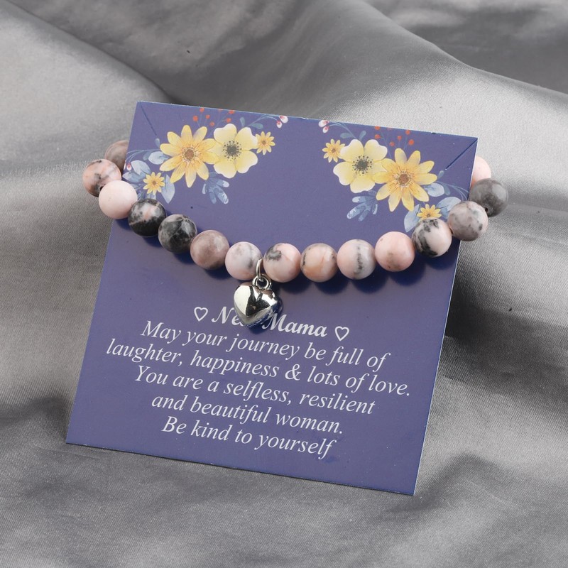 FUSTMW New Mama Gifts Baby Footprint Necklace Mom to Be