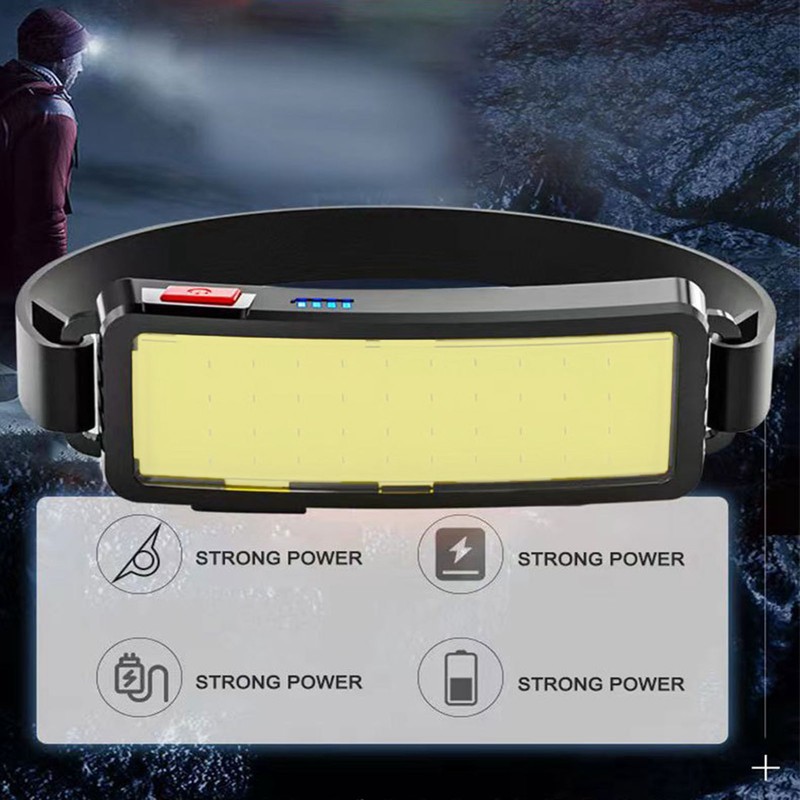 LED Headlight USB Charging IP64 Waterproof Adjustable Floodlight Head Lamp