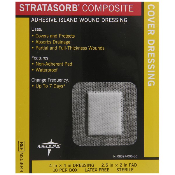 Medline Dressing Stratasorb Comp Island, 10 Count