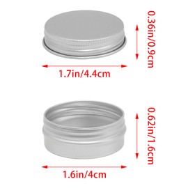 YUYUDEHM 12 Pack 0.5oz Round Aluminum Tin Jar Containers, Refillable Leakproof Tin Cans with Screw Lids for Lotion, Lip Balm, Balms, Creams, Spices (Silver)