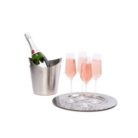 IMPULSE! Crystal Champagne Flute Set of 6 for Kitchen Set, Guests, Dinner's and Special Events