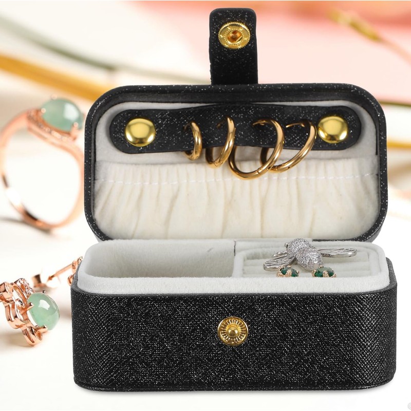 KALLORY Joyero De Viaje Mini Portátil Estuche Para Pendientes y