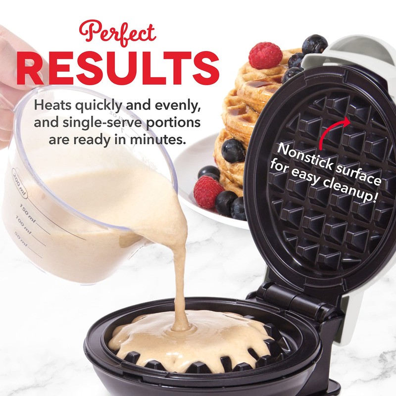 DASH DMW100RP Mini Maker for Individual Waffles, Hash Browns, Keto