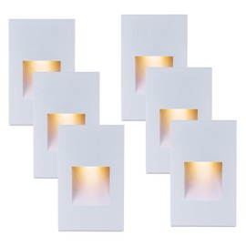 TUMUPSM Outdoor Step Lights Indoor LED Stair Lights LED, 4W 3000K Warm White 12V Low Voltage Lights for Stairs, IP66 Waterproof White Deck Stair Lighting, Vertical, 6-Pack