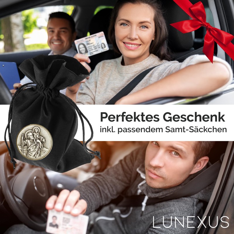 LUNEXUS Christopher Car Magnet Diameter 3.6 cm - Saint Christopher