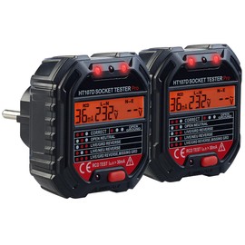 revolt Leak Socket Tester: Set of 2 Socket Testers with Colour Warning Display, RCD Tester, LEDs, 250V (Socket Tester for Home, Socket Detectors)