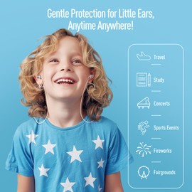 Hearprotek Kids Ear Plugs (6-12yrs), Ear Defenders Children Kids|Reusable Noise Reduction Small Ear Plugs for Sleeping Concerts Swimming Flying Travel Anxiety Relief 28dB
