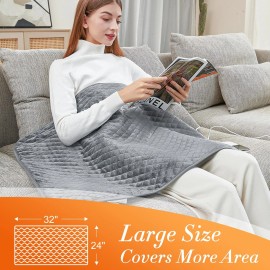 Focbeo King Size Heating Pad for Back Pain 32"x24" Extra Large Electric Heating Pad ...