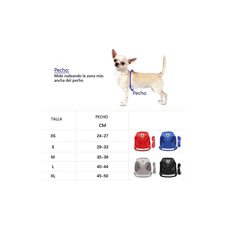 Arnés con correa para Perro Chico o Gato, diseño cómodo