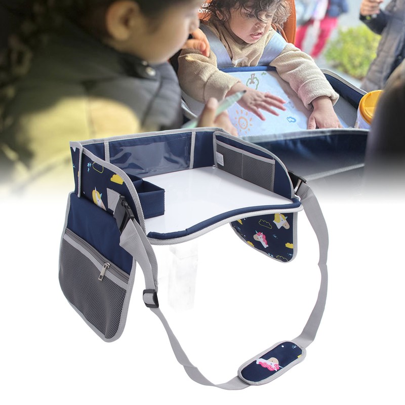 Kids Travel Tray Erasable Drawing Board Organization Pockets Activity Essentials