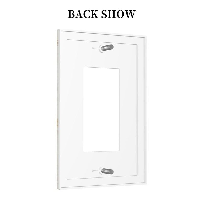 ybclf White Gold Marble Light Switch Cover 1 Gang Single