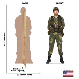 Cardboard People Female Soldier Life Size Cardboard Cutout Standup