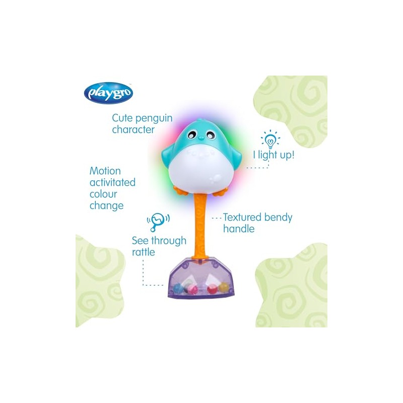 Playgro Light Me Up Penguin Rattle Toy