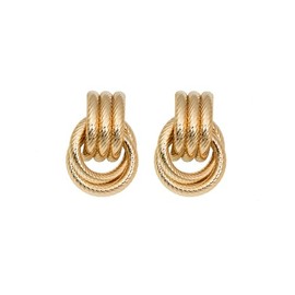Chunky Gold Hoop Earrings Dainty Chunky Earrings for Women Geometric Statement Knot Twisted Chain Drop Dangle Earrings Gold Trendy Thick Cartilage Wrap Cuff Earrings (Knot-2)