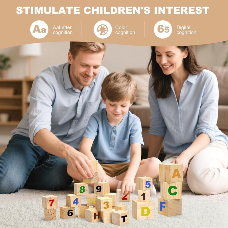 3 Inch Wooden Blocks for Crafts, 8Pack 75mm Unfinished Wood