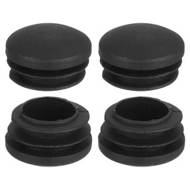 sourcing map Plastic Hole Plugs, 4Pcs 17x25mm Round Pipe Tubing End Cap, Pipe Tube Insert Cap, Table Chair Leg Hole Covers for Table Chair Legs, Metal Tubing, Fences, Black