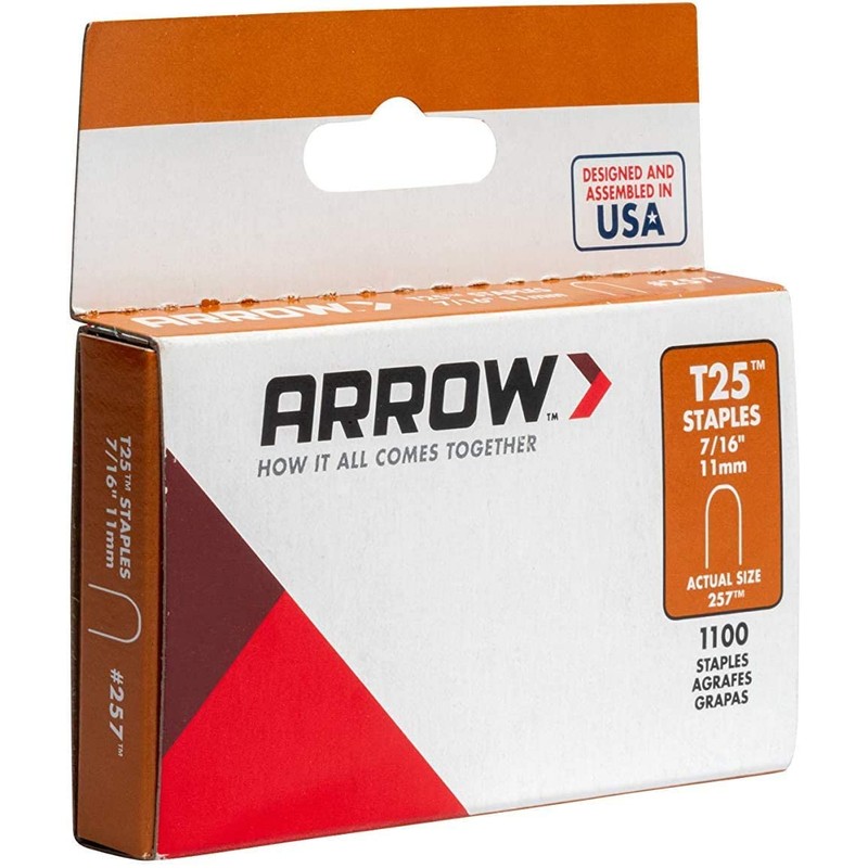 Arrow Heavy Duty T25 Round Crown Staples for Cable and