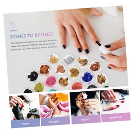 Mikinona 1Set Foil Paper Nail Art Decors with Rhinestones for Female Manicure Easy to Use Nail Gems for Beginners Present for Nail Enthusiasts Colors Included