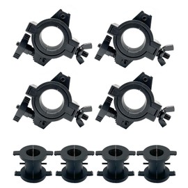 4 Pack Stage Lighting Truss Clamp, Fit 3 Size Pipe Diameter: 25mm(F14) 38mm(F24) 50mm(F34) OD Tube/Pipe,Heavy Duty 44Lbs Load Capacity O Clamp LED Par Light Moving Head Lighting Clamps