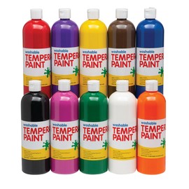 Washable Tempera Paint Set (10 Bright Colors) Craft and Learning Activities for Kids (1)