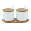 OnePine Set of 2 Ceramic Spice Jars Salt Pot Ceramic