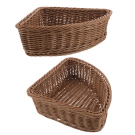 DOITOOL 2pcs Triangular Storage Baskets, Corner Storage Bin Organizer for Kitchen Pantry Bathroom, Plastic Triangle Shelf Basket for Clothes Cosmetics