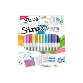Sharpie S-Note Resaltador/Marcador de Texto Creativo, Punta Cincel, Surtidos, 12 Piezas, 2133103